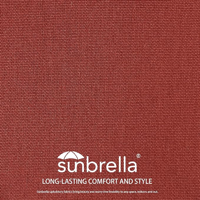 Sunbrella Outdoor Patio Chair Cushions Set of 4, Water-Resistant Stain-Resistant Weather Resistant Patio Seat Cushions Pad with Adjustable Straps,20"x20"x3.1",Sunbrella Canvas Henna