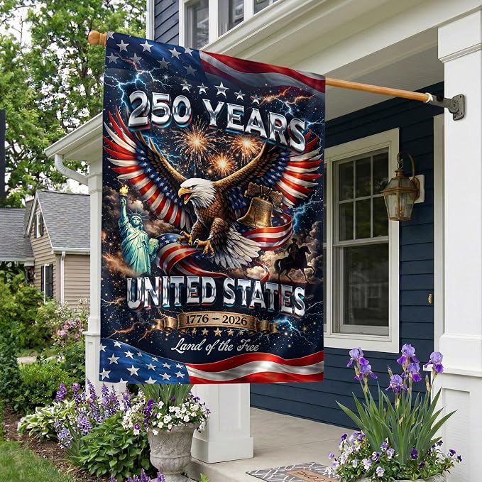 250th Anniversary Patriotic Design, 1776-2026 Commemorative, 250 Anniversary Usa Flag, Garden Flags For Outside, Front And Back Print 1 (30x40 Inch)