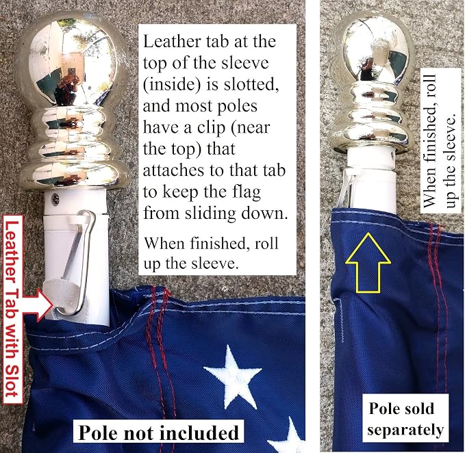 US Flag Factory - 2.5x4 FT American Flag (Sleeved) (Embroidered Stars, Sewn Stripes) - Outdoor SolarMax Nylon - 100% Made in America