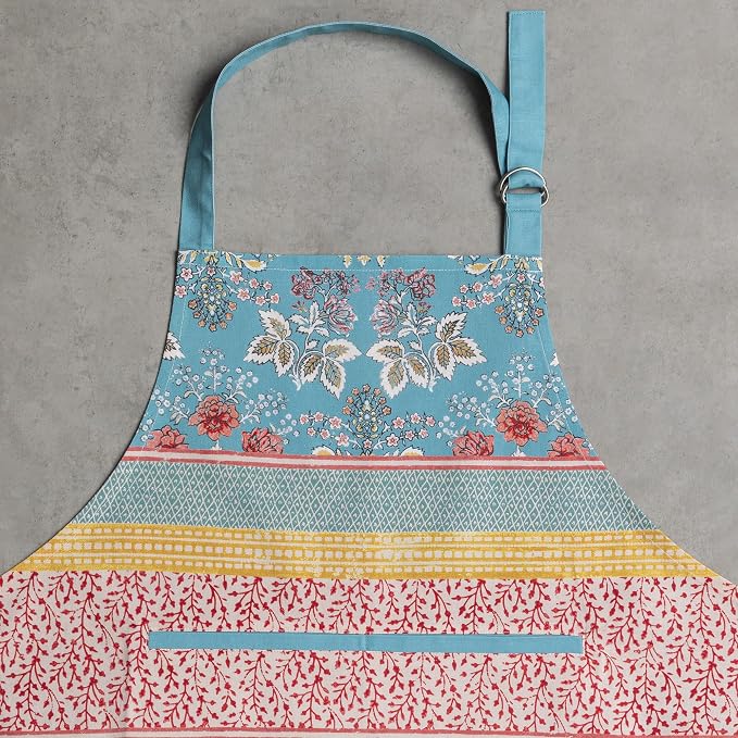 Maison d' Hermine Aprons for women with Pocket 100% Cotton (27.50"x31.50") | Adjustable Neck Strap & long ties Apron Men Chef Wedding Cooking Gardening Server Maid