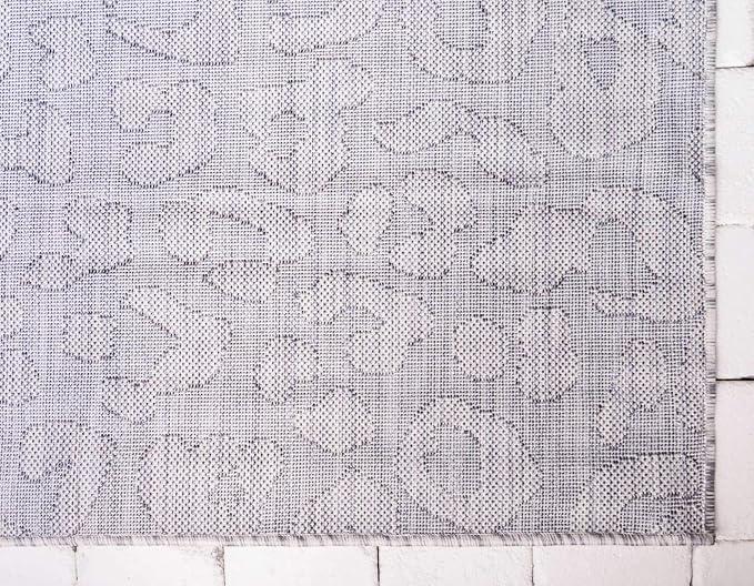 Unique Loom Outdoor Safari Collection Area Rug - Leopard (9' x 12' 2" Rectangle Light Gray/Gray)
