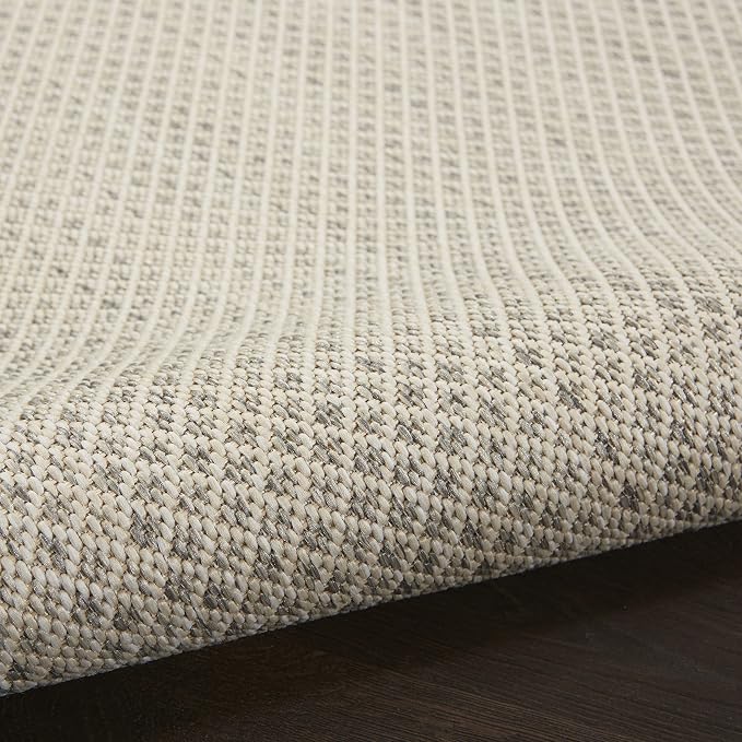 Nourison Home Courtyard Ivory Silver 8' x Square Area Rug - Easy Clean, Non Shedding, Bed Room, Living Room, Dining Room, Kitchen (8' x Square)