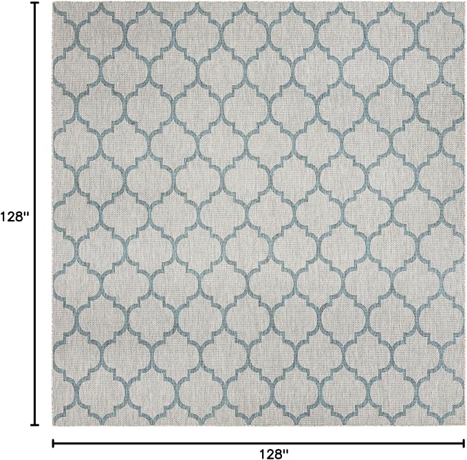 Unique Loom Outdoor Trellis Collection Area Rug - Trellis (Square 10' 8" x 10' 8", Gray/ Ivory)
