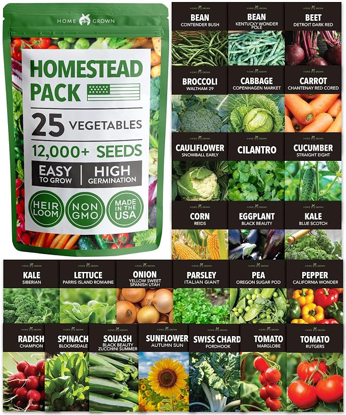 HOME GROWN 20 Culinary Herb Seed Vault & HOME GROWN Heirloom Vegetable Seeds
