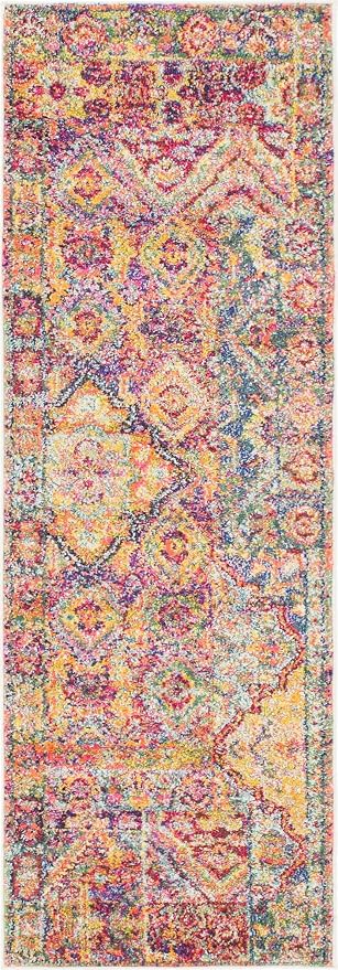 Unique Loom Monterey Collection Area Rug - Aztec (2' 2" x 6' 1" Runner Multi/Blue)