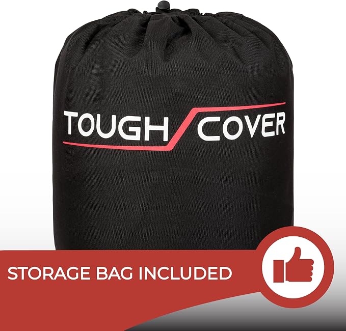 Tough Cover Lawn Mower Cover - 94 x 19.5 x 13.5 in, 600D Fabric, Black - Heavy-Duty Waterproof Protection for Zero Turn Lawn Mowers - Includes Carrying Bag for Tractor Cover Storage