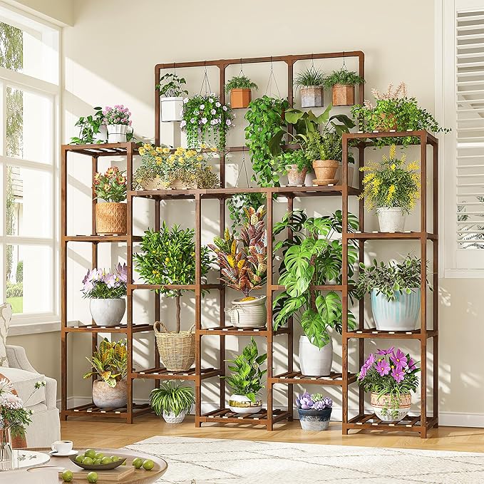 EnHomee Tall Plant Stand, 63''H Large Plant Stand for Multiple Plants Pot, Indoor Plants Shelves for Living Room, Patio, Balcony, Yard, Garden