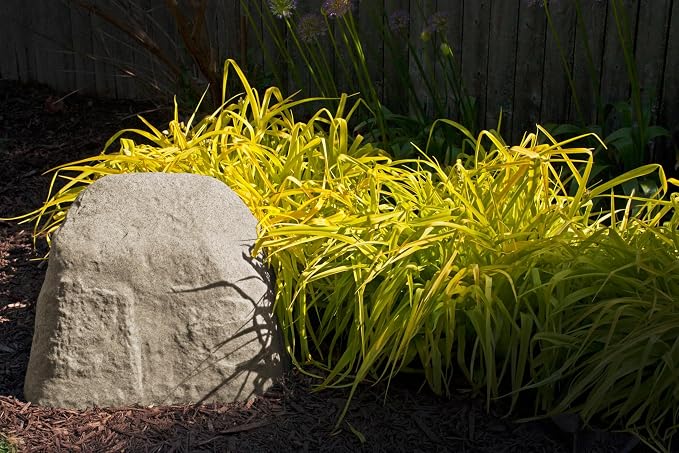 EMSCO Landscape Rock Cover – Sandstone – Medium – Decorative Artificial Rock for Concealing Utility Fixtures, Pipes, Valves & Landscape Equipment | Sandstone, Medium Size, Decorative Landscape Rock Cover, Covers Well Pumps, Sprinkler Valves & Yard Util...
