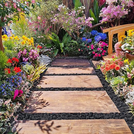 GreatBuddy 2.5-lb Black River Rocks for Landscaping, 1-2 Inches Black Polished Pebbles, Decorative Rocks for Plants Indoor& Outdoor, Garden Landscaping, Aquariums, Vases, Potted Plants, Home Decor