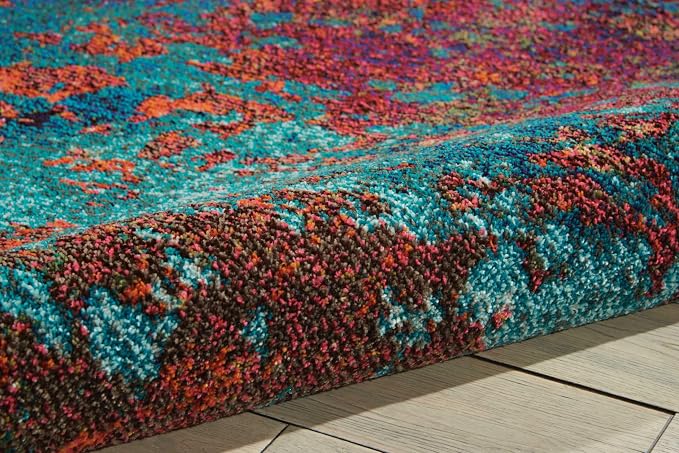 Nourison Home Celestial Atlantic 3'11" x 5'11" Area Rug - Easy Clean, Non Shedding, Bed Room, Living Room, Dining Room, Kitchen (4' x 6')