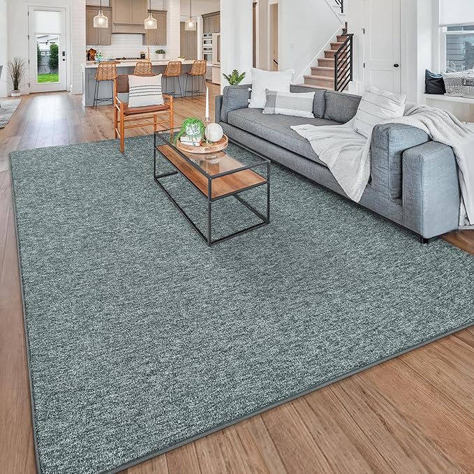 Chicrug Modern 6x9 Memory Foam Area Rugs for Bedroom Living Room | Low-pile Carpet Rug for Kids Playroom, Floor Rug for Bedside Dorm Dining Room Home, Grey and White