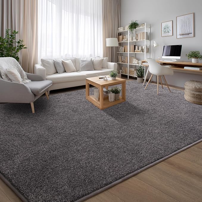 Keeko 3x5 Area Rugs for Living Room,Soft Washable Memory Foam Bedroom Rug | Indoor Throw Rug Low Pile Minimalist Non Slip Carpet for Kids Nursery Classroom Dorm Room Home Decor Dark Grey and White
