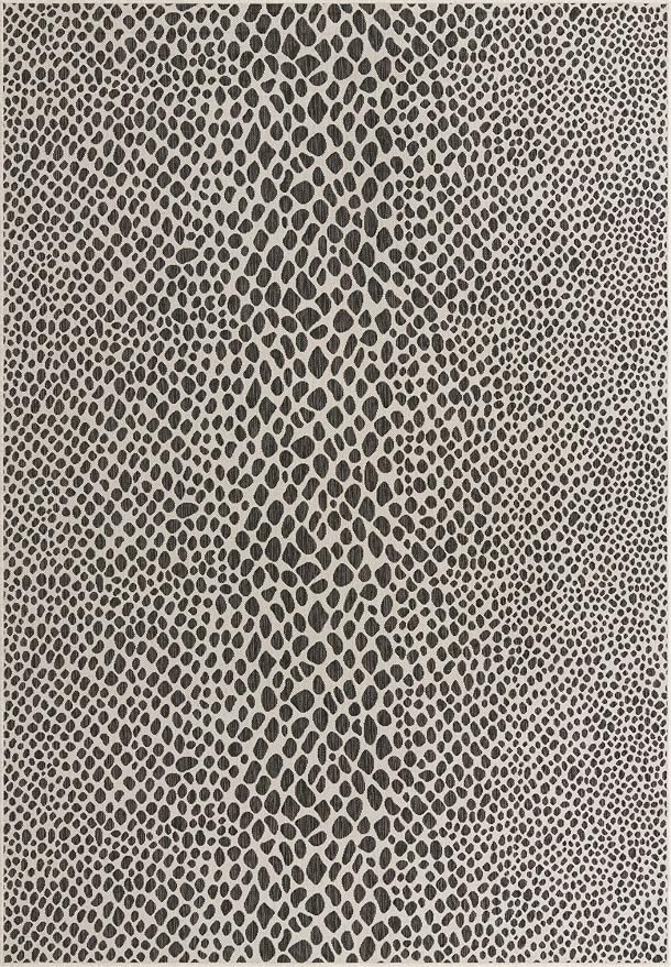 Unique Loom Outdoor Collection Area Rug - Cape Town (7' 10" x 11' 4" Rectangle, Black/ Ivory)