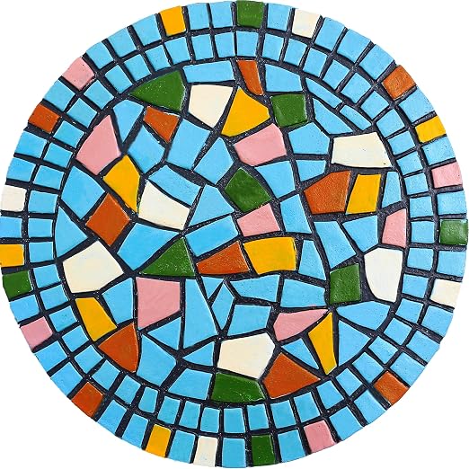 Garden Decoration - Mosaic Stepping Stone - Patio Decoration Stone 12 Inch (1, Blue, Medium)