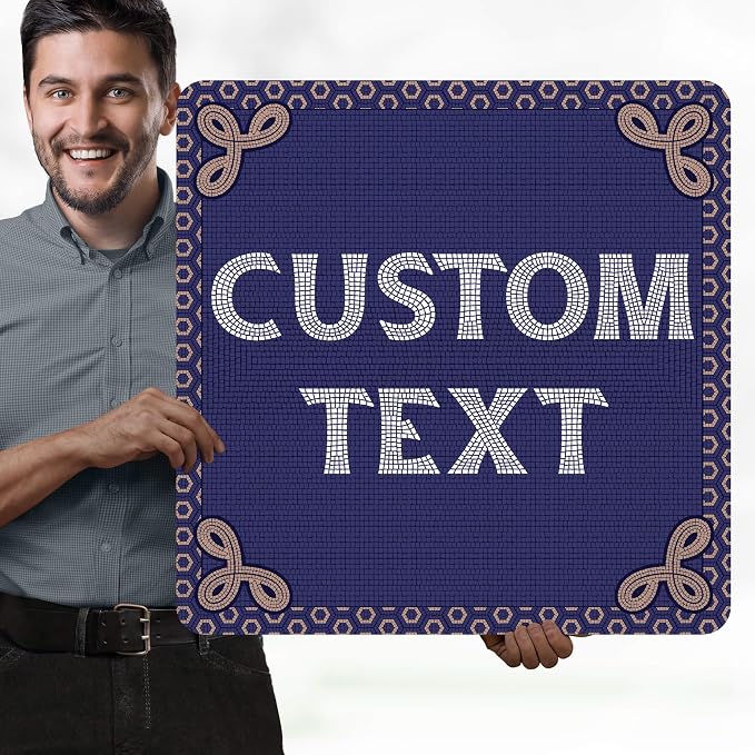 Custom Sign, Custom Street Sign, 11 Font Colors, 13 Font Styles, 4 Hole Options, 22 Sizes, 24x24 Inches, Rust Free DiBound, Fade Resistant, Made in USA by My Sign Center (Fauxsaic 1)