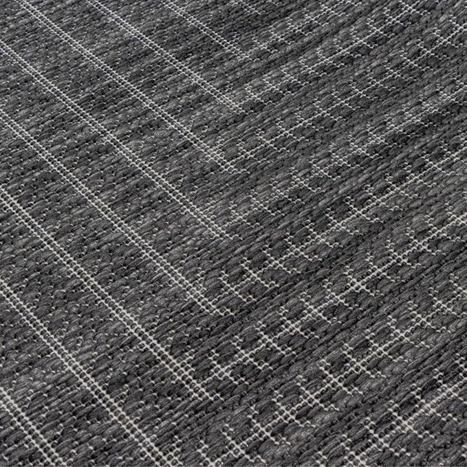 Adiva Rugs Outdoor Indoor Area Rug, Weather Resistant, Easy to Clean, Stain Resistant Floor Mat for Dining Room, Backyard, Deck, Patio (Pebble Weiss, 2'6" x 7')