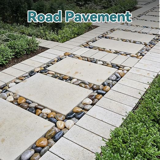 40lbs River Rocks, 2-3 Inch Plant Rocks for Pots Indoor, Decorative Garden Rocks Outdoor Landscaping, Polished Natural Stone for Walkways, Yard, Vases, Crafts