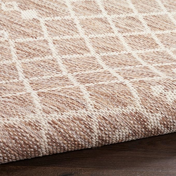 Nourison Home Positano Beige 12' x Round Area Rug - Easy Clean, Non Shedding, Bed Room, Living Room, Dining Room, Kitchen (12' x Round)