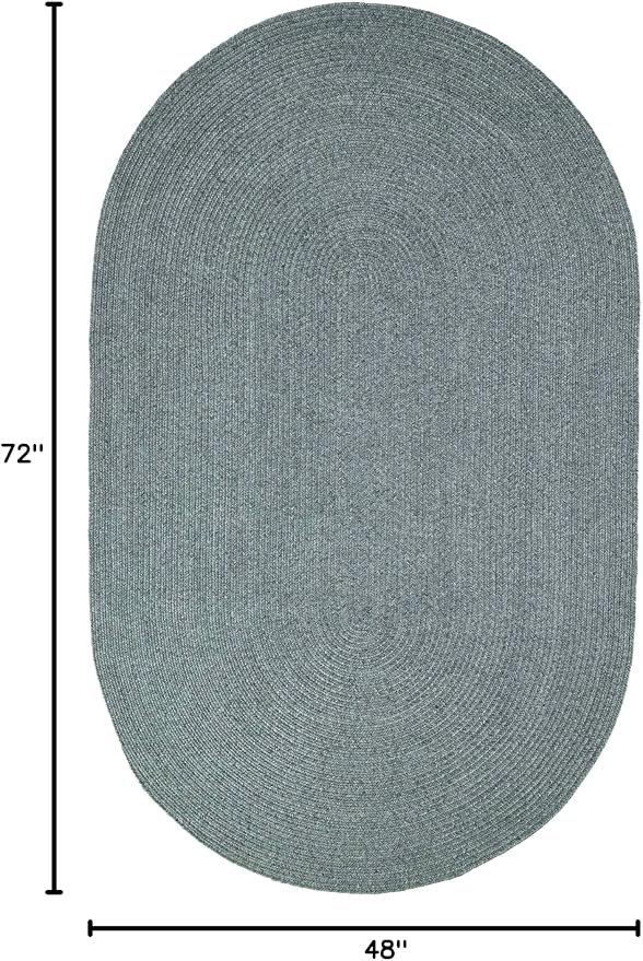 Superior Indoor/Outdoor Area Rug, Reversible Braided Floor Decor for Living Room, Kitchen, Patio, Front Porch, Modern Boho Farmhouse Rugs, Hardwood, Bedroom Accessories, 4' x 6', Lagoon Breeze