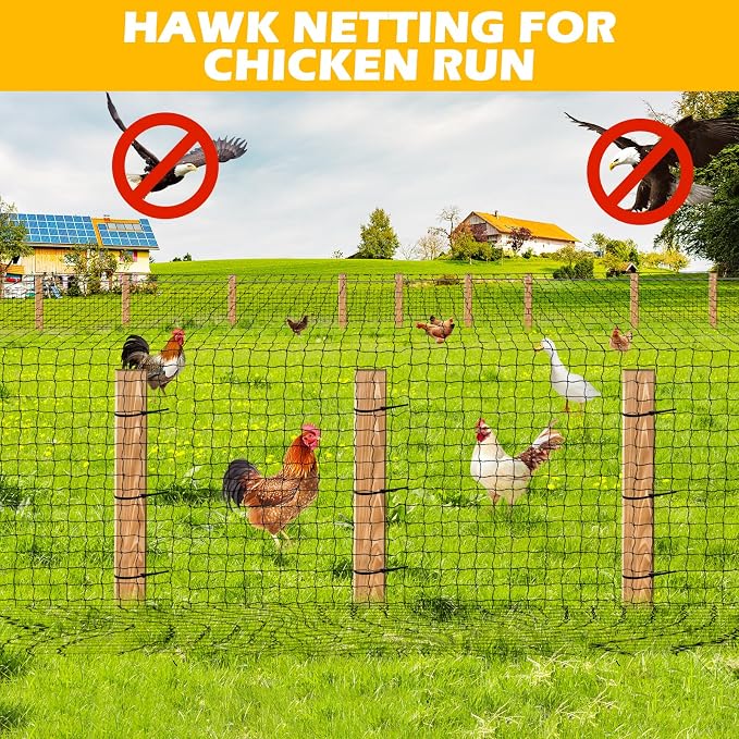 BSTPCOO Bird Netting 50ft x 100ft, Heavy Duty Garden Net 1 inch Mesh Nylon Nettings for Chicken Coop Roof, Poultry Netting Deer Fence Trellis Net for Fruits Trees Plants