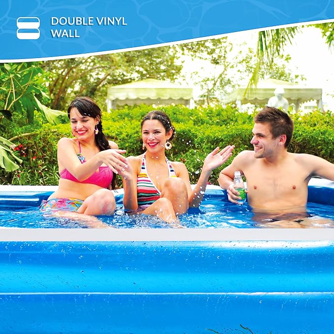 Benross 83410 Inflatable Family Paddling & Swimming Pool/Easy Setup & Drainage / 1075 Litre Capacity/Durable Air-Filled Sidewalls/Simple Safe Filtration/Blue Colour