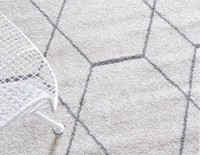 Unique Loom Trellis Frieze Collection Area Rug - Geometric (7' 10" Octagon, Ivory/ Gray)
