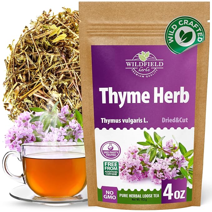 4 oz. Thyme Herbal Tea (Thymus Vulgaris) - 113g Dried Thyme Leaves Herb Tea Hierba De Tomillo
