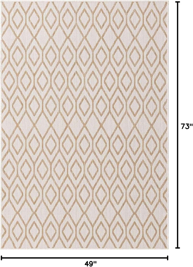 Jill Zarin Outdoor Collection Area Rug - Turks and Caicos (4' x 6' Rectangle Beige/Brown)