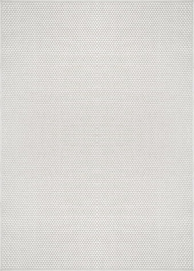 CAMILSON Easy Jute Rug 4x6, Indoor Outdoor Off-White Farmhouse Area Rugs for Living Room Patio and Kitchen Rug, Solid Woven Design, Easy-Cleaning, Washable Outside Carpet Alfombras (4 x 6)