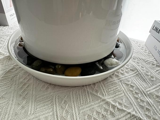 Ceramic Plant Saucer Tray 10 11 12 Inch Black, 11.3" OD x9.7 ID x1.8 Deep| Round Sturdy Heavy Duty Glazed Bevel Planter Drip Flower pots with Catch Basin for Indoor Outdoor Plants