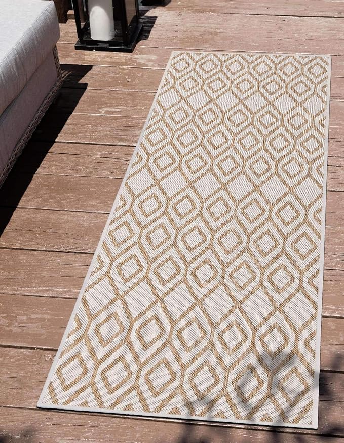 Jill Zarin Outdoor Collection Area Rug - Turks and Caicos (2' x 6' Runner Beige/Brown)