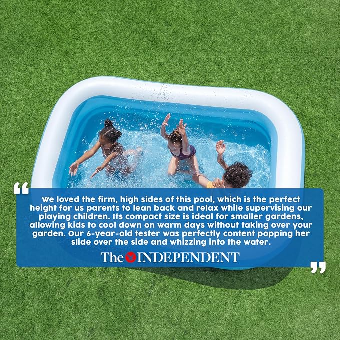 Bestway 54006 Family Rectangular Inflatable Pool, 262 x 175 x 51 cm, Blue/White