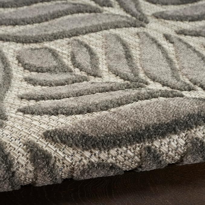 Nourison Home Aloha Charcoal 7' x 10' Area Rug - Easy Clean, Non Shedding, Bed Room, Living Room, Dining Room, Kitchen (7' x 10')