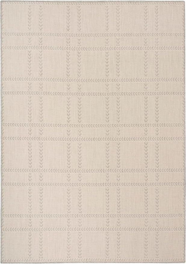 Nourison Home Horizon Indoor/Outdoor Grey 4' x 6' Area Rug - Easy Clean, Non Shedding, Bed Room, Living Room, Dining Room, Kitchen (4' x 6')
