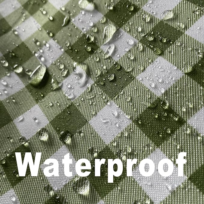 Waterproof Plaid Tablecloth Fabric - Square 58x58 Inch Classic Gingham Checker Table Cloth for Indoor/Outdoor Use - Buffalo Table Cover for Picnics, BBQs, and Parties