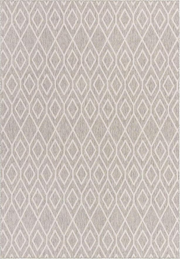 Jill Zarin Outdoor Collection Area Rug - Turks and Caicos (7' x 10' Rectangle Gray Cream/Cream)