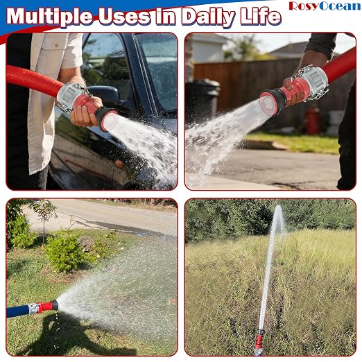 Heavey Duty 2" NPSH Fire Hose Nozzle with 2 x 2 Inch Aluminum Camlock Fittings Fire Equipment Industial Spray Jet Fog Nozzle