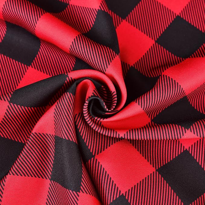 Classic Gingham Buffalo Xmas Tablecloth Fabric - Oblong 58x144 Inch Water Proof Checkered Table Cloth for Indoor Outdoor - Red Christmas Plaid Table Cover for Christmas, Holiday, New Year