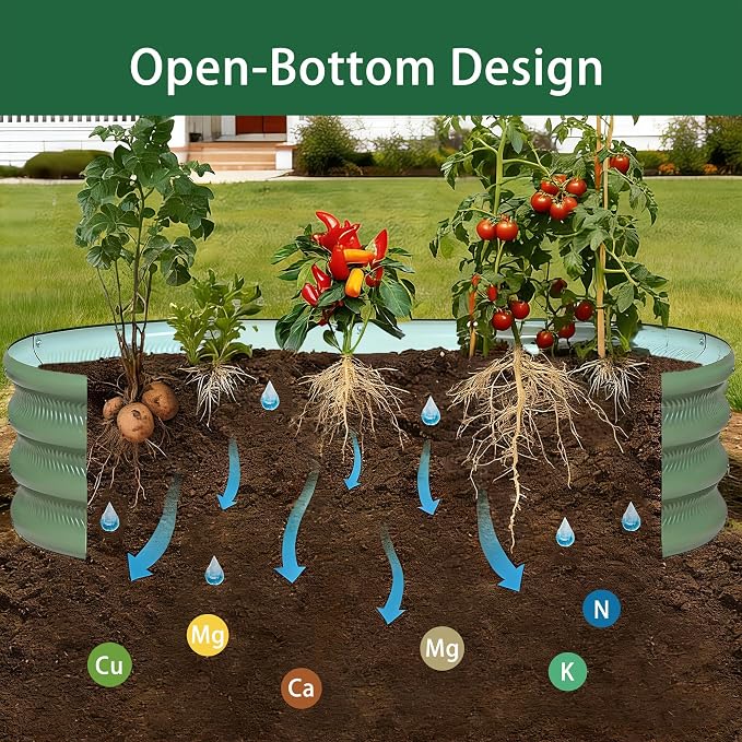 Gartist 8×4×1 ft Large Light Green Raised Garden Bed Planter, Easy Assembly Metal Garden Bed Outdoor for Vegetables, Flowers & Herbs