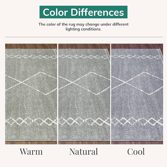LUXE WEAVERS Daphnes Grey 8x10 Boho Moroccan Geometric Area Rug 2735