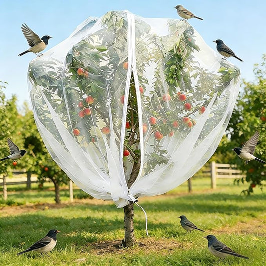13x13Ft Extra Large Fruit Tree Netting Cover with Zipper & Drawstring, Garden Mesh Netting for Protecting Plants from Birds,Squirrels &Bug,Ultra Fine Weather Resistant Tree Netting