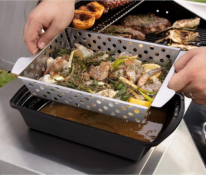 Cuisinart CMT-200 Marinade and Grilling Basket Set, Stainless Steel