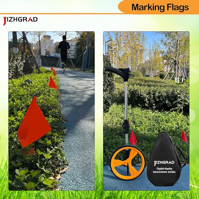 100Pack Red Marking Flags, JIZHGRAD 16x4x5 Inch Marker Flags Use for Yard & Lawn, Boundary & Dog Training, Survey & Landscape, Sprinkler & Surveyor, Garden & Construction, High Visibility, Sturdy, Versatile, UV & Weather Resistant