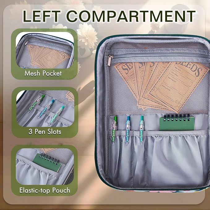 Seed Storage Organizer Binder with 20 Reusable Seed Envelopes | 30 Sheet Protectors Holds 120 Packets Envelopes, 1.5-Inch 3-Ring Binder, Handle & Adjustable Shoulder Strap,Ideal for Garden