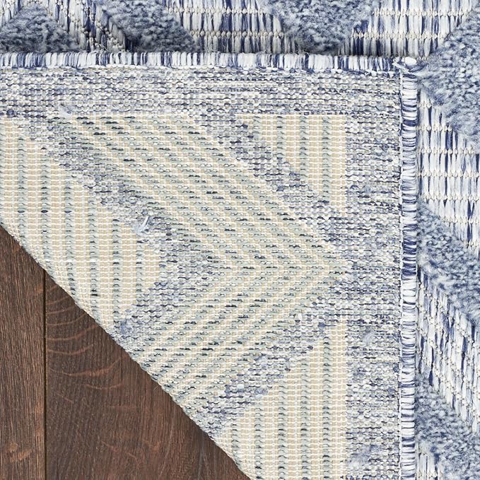 Nourison Home Versatile Denim Blue 8' x 10' Area Rug - Easy Clean, Non Shedding, Bed Room, Living Room, Dining Room, Kitchen (8' x 10')