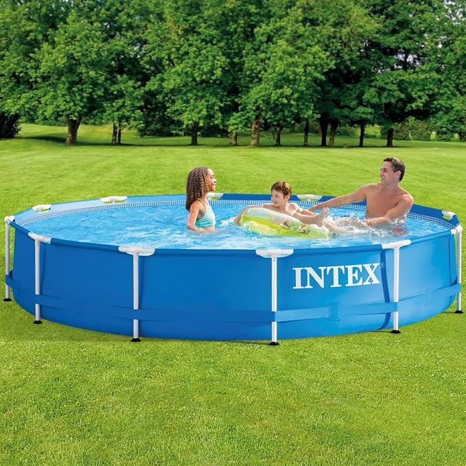 Intex 12' x 30" Metal Frame Swimming Pool w/ Filter Pump & Pool Maintenance Kit