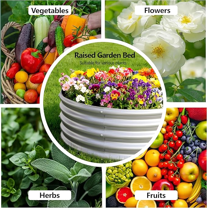 Galvanized Raised Garden Bed Outdoor, 4x2x1ft(2Pack) Metal Heavy Duty Planter Boxes for Gardening, Easy Assemble Bottomless Small Oval Plant Container Kit for Vegetable, Flower, Fruit, Silver