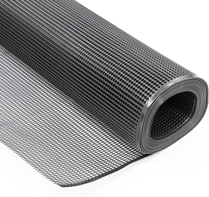 Heavy-Duty Plastic Mesh Netting, Black, 35.4 x 197 in (90cm x 5m), 3mm Grid, Recycled Plastic, Cut-to-Size, Multi-Purpose for Gardening & Fencing