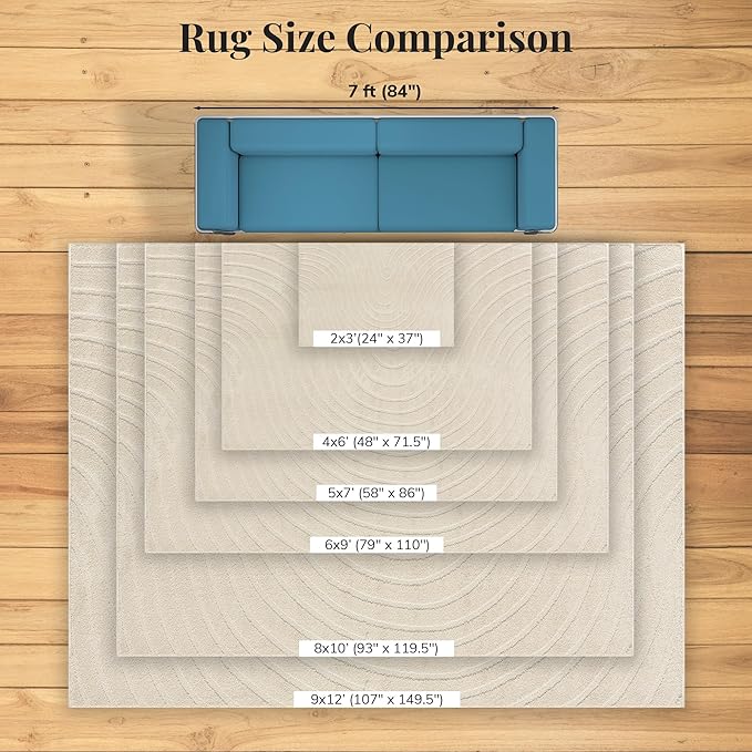 LUXE WEAVERS Modern Geometric Wave Cream 2x3 Area Rug