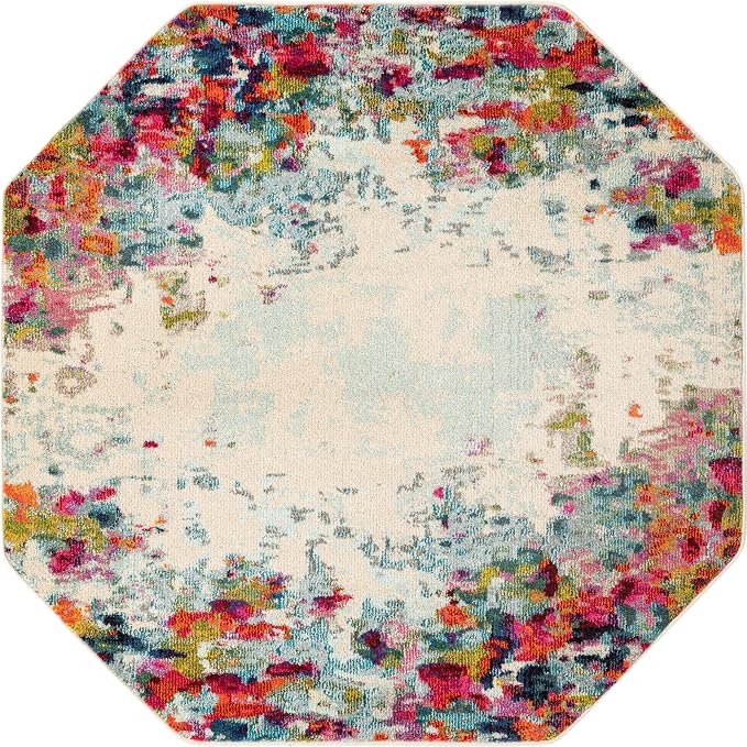 Unique Loom Chromatic Collection Area Rug - Joyous (5' Octagon Multi/Blue)